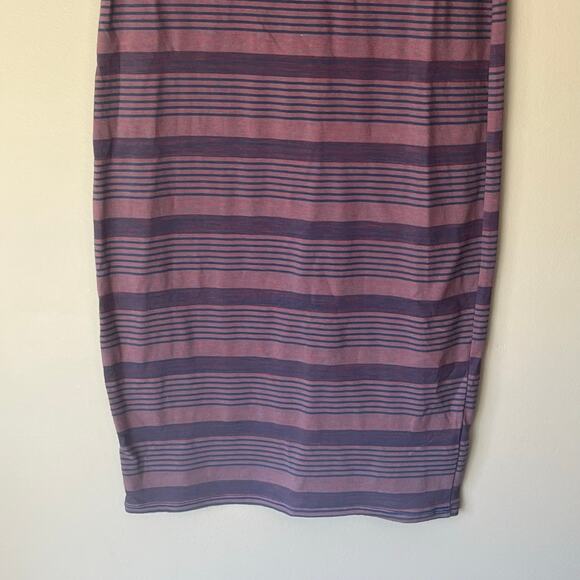 LuLaRoe Purple & Blue 1/4 Sleeve Striped Fitted Dress Size XXS - Picture 9 of 11